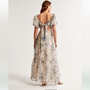 NWT The A&F Emerson Drama Bow-Back Maxi Dress